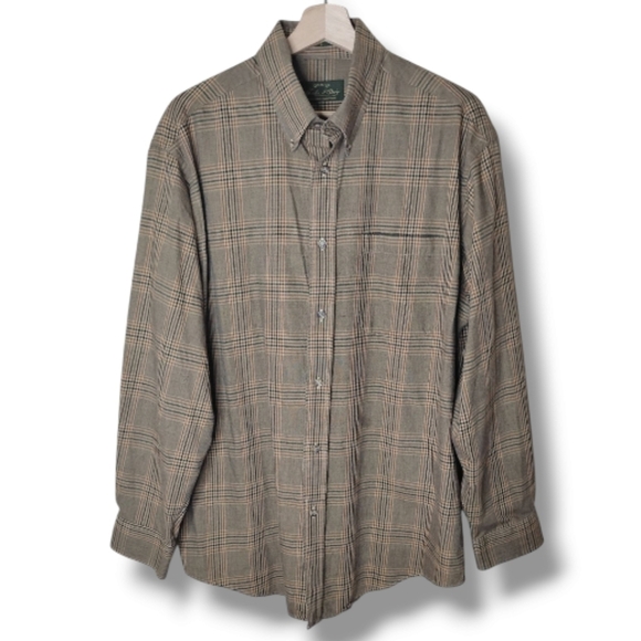 Orvis Signature Collection Men’s Large Plaid Cotton Wool Blend Shirt - Picture 1 of 7